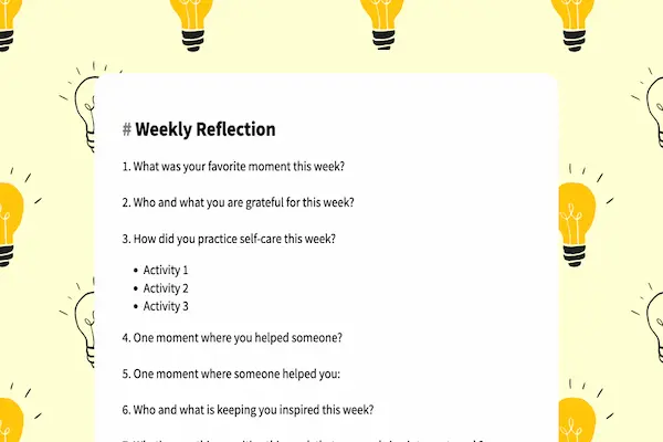 weekly reflection routine