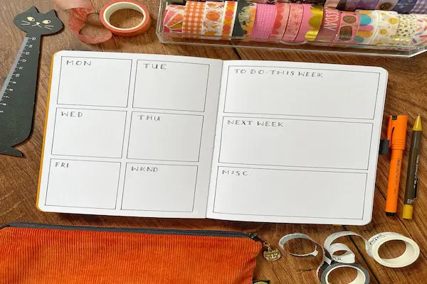 bullet journal weekly spread ideas